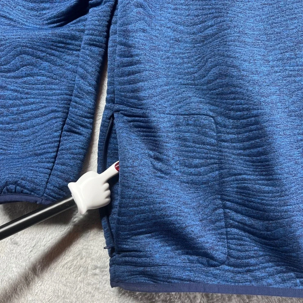 Nike Dri-FIT Mens Golf Quilted Training Sweatshirt Blue Heather Raked Lines LG